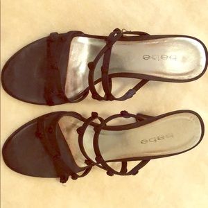 8 1/2 Black Satin Bow Sandal